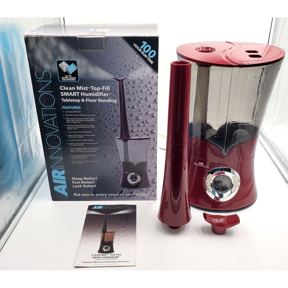 Air Innovations Clean Mist Top-Fill Humidifier Red  1.6 Gal 100 HOUR Tested